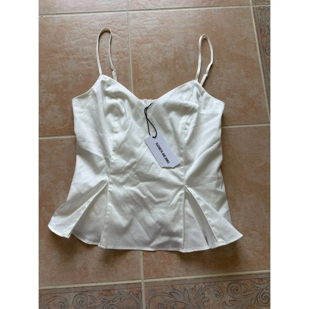 Elizabeth and‎ James Women's Sleeveless  white Blouse Women size S -New!